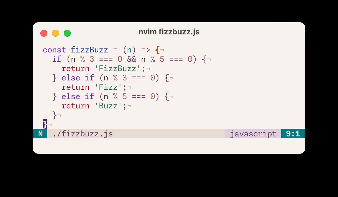 Fizzbuzz without ligatures